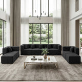 BEHOST 202.5" Oversized Modular Sectional Sofas for Living Room, 6 Seaters Couch with 2 Ottomans and 8 Pillows, Black