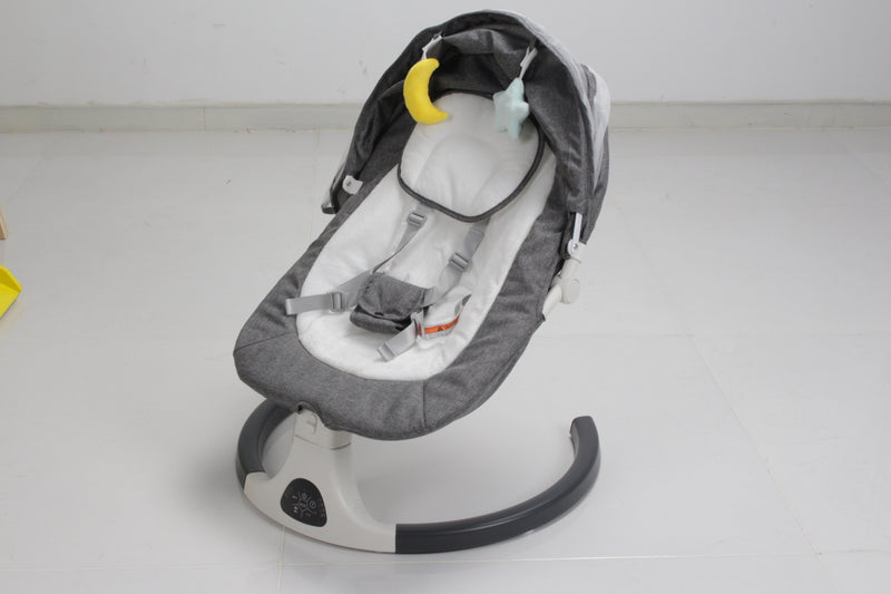 SACVON Bluetooth Baby Swing for Infants to Toddlers, 5-Speed Electric Rocker with Music, Timer, Remote & Safety Harness, 0–6 Months, Dark Gray
