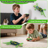 Vecukty Wall Crawler Gecko，Rechargeable & Climbs Up Walls Remote Control Toys，2.4GHz RC Reptile with Swing Head & Wagging Tail，RC Robot Toys for Boys & Girls Ages 4 & Up，Green