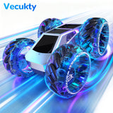 RC Car Truck, Vecukty 1:10 Giant Wheel Sense Of Technology Remote Control Toy Car, High-Speed Climbing and Colorful Gradient Lights with Music, Christmas Birthday Gift for Boys Kids