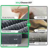 Behost 140" Oversized Modular Sectional Sofa for Living Room with Deep Seat, Comfy Cloud Couch for Relaxing, Gray