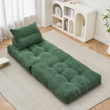 BEHOST 86" Large Futon Sofa Bed for Adults, 3-in-1 Convertible Folding Chair Bed Sleeper Chair, Green