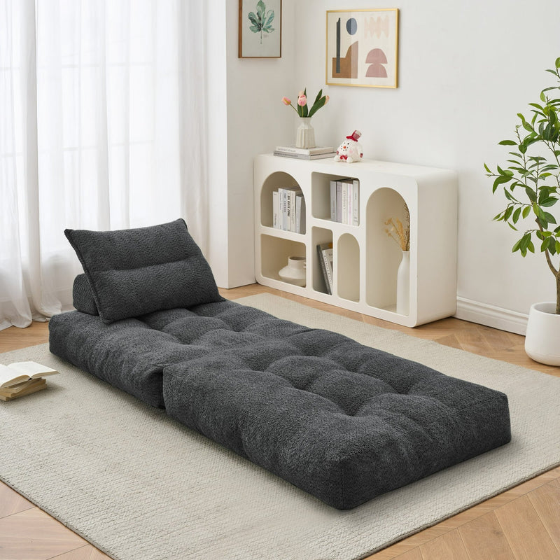 BEHOST 86" Large Adults Convertible Sofa Bed Couch with Anti-slip Bottom, Dark Gray