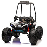 24V Ride on Car with Remote Control,2 Seats 20.5“ Extra Large Seat Wide UTV, 4WD Power Wheels Vehicle with 17" EVA Wheels,Metal Suspension,LED Lights,Music,Horn - White（GTIN：00810142340335）