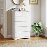 Eunon 6 White Drawer Dresser, Wood Storage Chest Organizers ,Chests of Drawers with Large Organizer for Bedroom Living Room