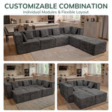 130" Oversized Modular Sectional Sofa for Living Room Flexible Combination U-Shaped L-Shaped Cloud Couch Sleeper Bed