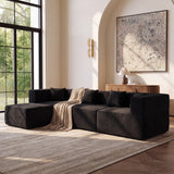 BEHOST 102.5" L Shaped Modular Sectional Sofa with Extra Deep Seats, Cloud Couch for Small Living Room,Teddy Black