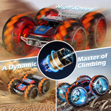 Remote Control Truck, Keenstone 1:10 Giant Wheel Remote Control Toy Car with High-Speed Climbing and Colorful Gradient Lights with Music,Orange