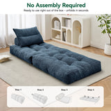 BEHOST 86" Large Futon Sofa Bed for Adults, 3-in-1 Convertible Folding Chair Bed Sleeper Chair, Navy