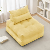 BEHOST 86" 4 Pack Large Futon Sofa Bed for Adults, 3-in-1 Convertible Folding Chair Bed Sleeper Chair, Sunshine Yellow