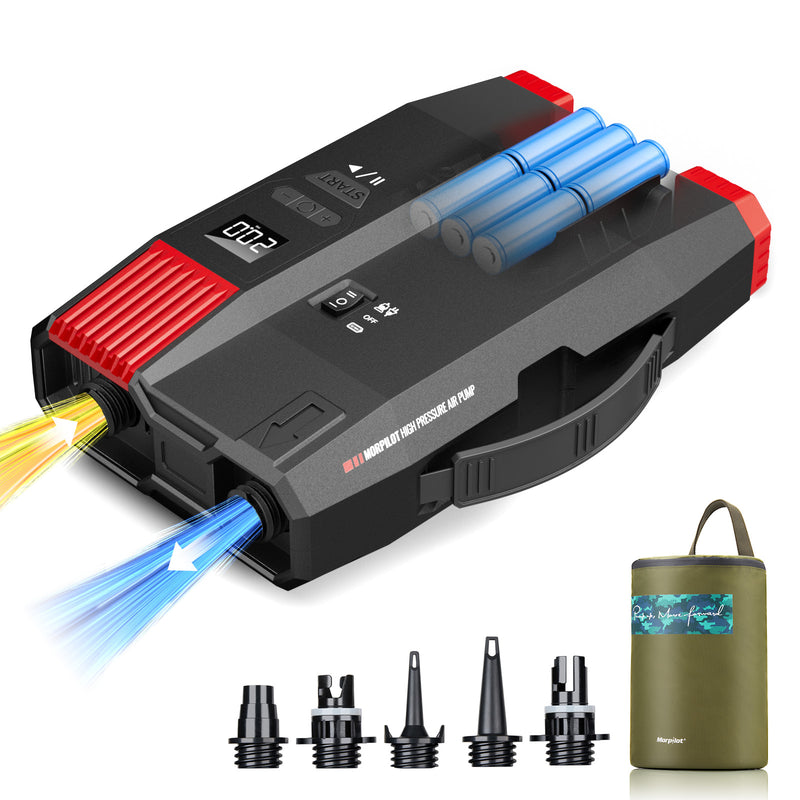 Morpilot 20PSI SUP Pump Rechargeable - Cordless Inflator & Deflator with Detachable Battery, Dual Stage Inflation, Auto-Off, Intelligent Preset - Perfect for Inflatable Stand Up Paddle Boards
