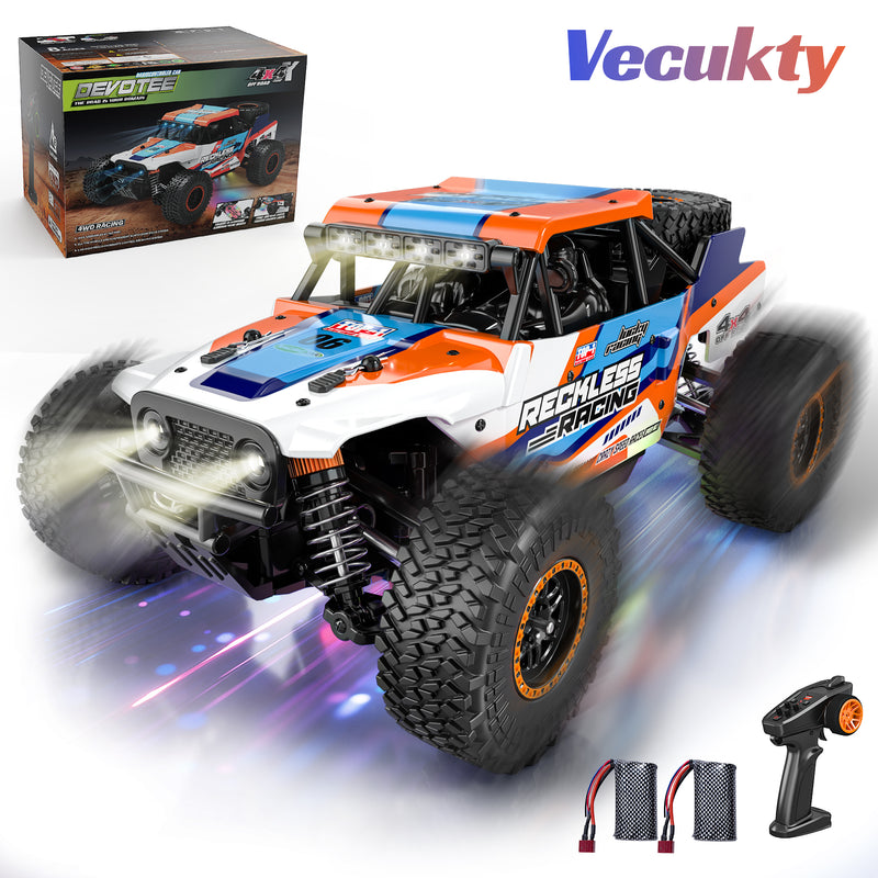 Vecukty 1:20 Scale High Speed Remote Control Car，32 KPH High Speed，All Terrain 4WD Off-Road Truck with 2.4 GHz Precise Remote Control & 2 Batteries ，Gift for Adults Boys，Orange