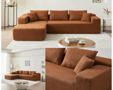 Behost 105" Modular Sectional Sofa for Living Room, Corduroy Cloud Couch for Adults, Red