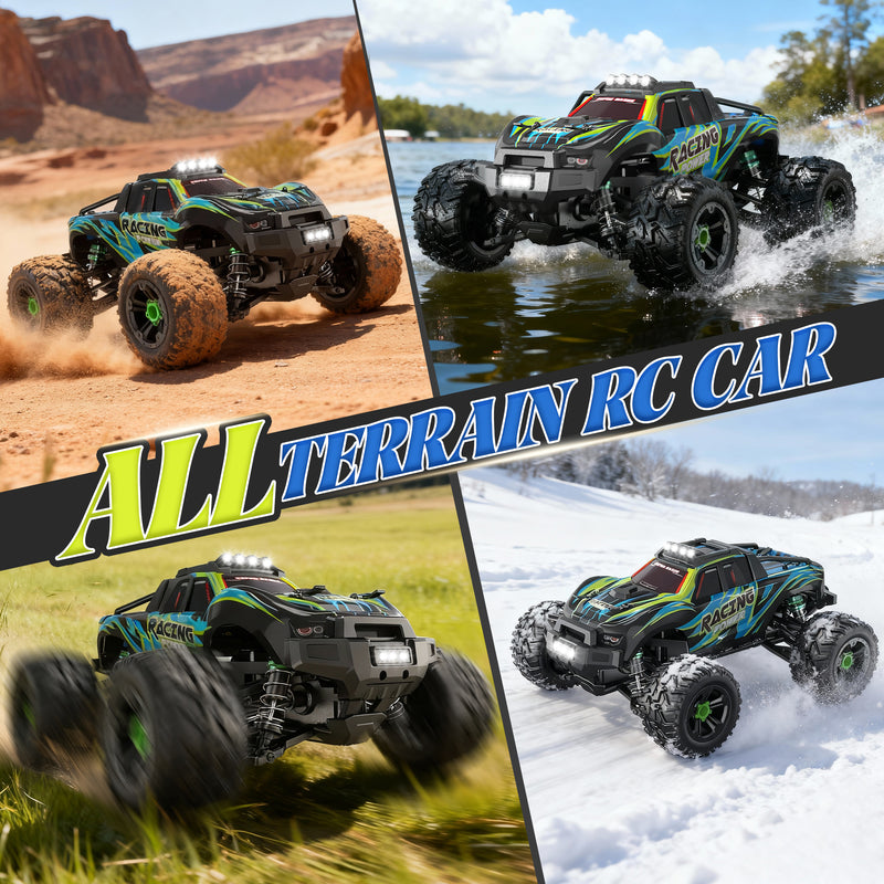Vecukty 1:16 Scale High Speed Remote Control Car，40 KPH High Speed，All Terrain 4WD Off-Road Truck with 2.4 GHz Remote Control & 2 Batteries ，Gift for Adults Boys，Green