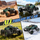 Vecukty 1:16 Scale High Speed Remote Control Car，40 KPH High Speed，All Terrain 4WD Off-Road Truck with 2.4 GHz Remote Control & 2 Batteries ，Gift for Adults Boys，Green