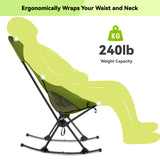 Camping Chair, VECUKTY High Back Rocking Chair 240 lbs Capacity, Heavy Duty Compact Outdoor Portable Folding Rocker Chair for Camping Hiking Gardening Travel Beach Picnic,Green