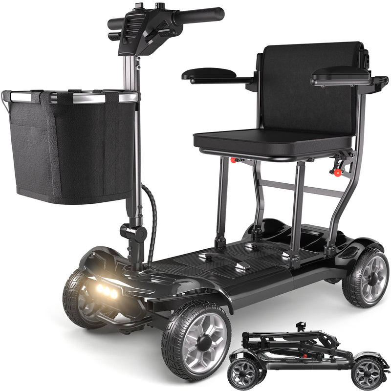 SACVON Ultra Lightweight Mobility Scooter for Seniors,43Lbs Aluminum Electric Wheelchair,Lithium Battery,Suitable for Travel