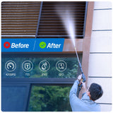 TCISA 4200 PSI Electric Pressure Washer,Max 3GPM Power Washer with 35FT Power Cord 20FT Hose 5 Nozzles and Built-in Soap Cannon for Car Garden Yard Hom