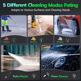 VECUKTY Electric Pressure Washer,4500 PSI Max 3.2 GPM Power Washer with 35FT Cord,20FT Hose,Retractable Handle,5 Quick Nozzles,Foam Cannon for Car Garden Patio