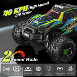Vecukty 1:16 Scale High Speed Remote Control Car，40 KPH High Speed，All Terrain 4WD Off-Road Truck with 2.4 GHz Remote Control & 2 Batteries ，Gift for Adults Boys，Green