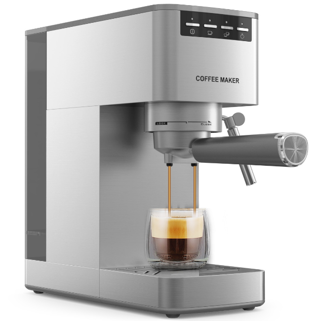 15Bar Espresso Machine, 3-in-1 Coffee Maker with Steam Wand for Cappuccino Latte