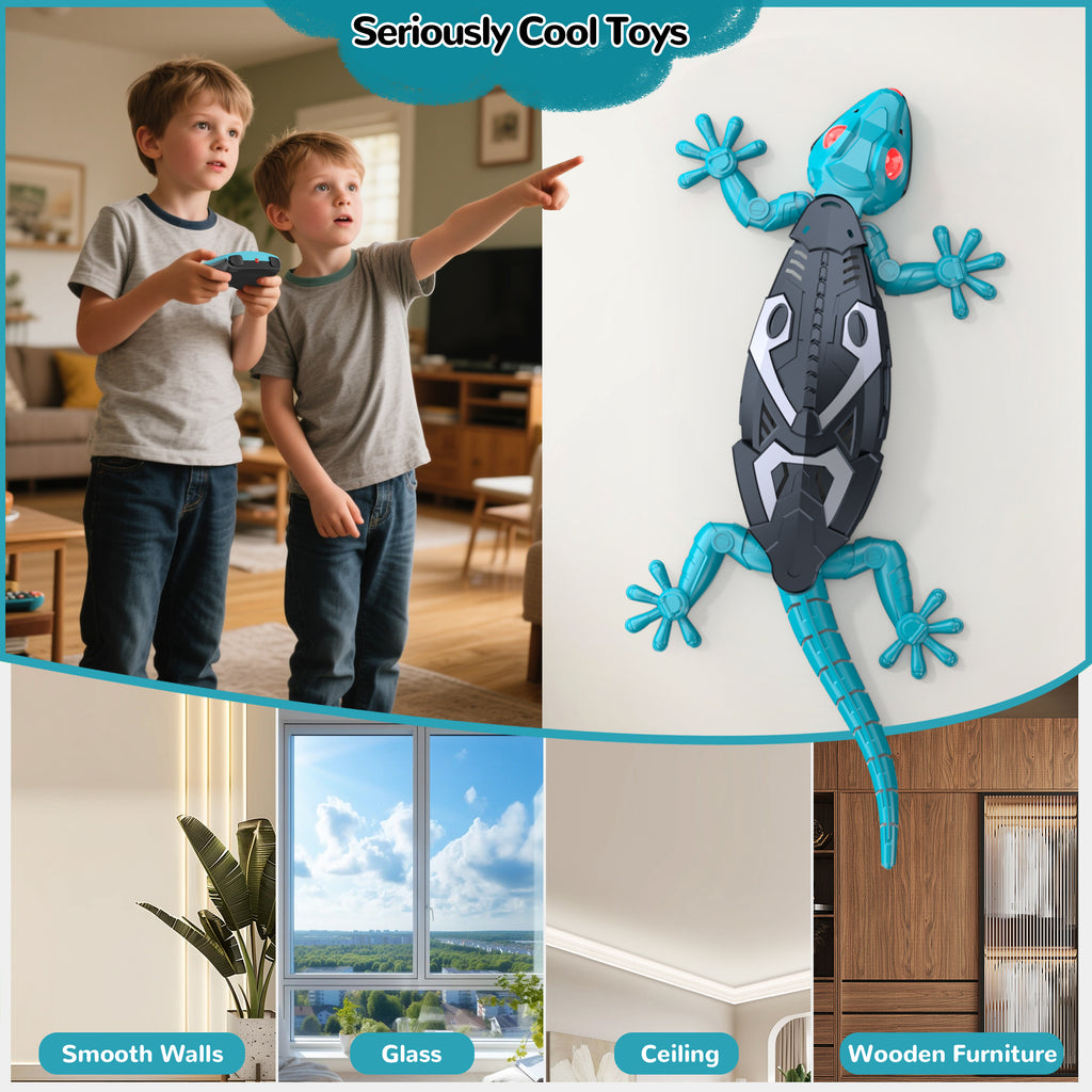 Vecukty Wall Crawler Gecko,Rechargeable & Climbs Up Walls Remote Contr ...