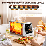 4 Slice Toaster, Bread Toaster for Kitchen Appliances with 6 Presets Memory Function