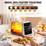 2-Slice Toaster with Extra Wide Slot,Toaster for Home Essential with Bagel Defrost Reheat Function