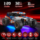 Vecukty 1:20 Scale High Speed Remote Control Car，32 KPH High Speed，All Terrain 4WD Off-Road Truck with 2.4 GHz Precise Remote Control & 2 Batteries ，Gift for Adults Boys，Orange