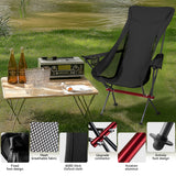 Ultralight High Back Camping Chair, Lightweight Folding Chairs with Headrest, Portable Compact for Outdoor Camp, Hiking, Picnic, Backpacking