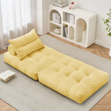 BEHOST 86" 4 Pack Large Futon Sofa Bed for Adults, 3-in-1 Convertible Folding Chair Bed Sleeper Chair, Sunshine Yellow