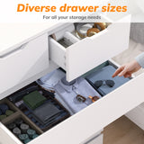 Eunon 6 White Drawer Dresser, Wood Storage Chest Organizers ,Chests of Drawers with Large Organizer for Bedroom Living Room