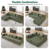 Behost 105" Modular Sectional Sofa for Living Room, L Shaped Cloud Couch, No Assembly Required, Green