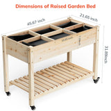 Raised Garden Bed, BEHOST Elevated Wood Planter Box Stand for Backyard, Patio, Balcony w/Bed Liner, 264lb Capacity