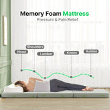 BEHOST 6 inch Tri Folding Memory Foam Mattress, Eco-Friendly Fire-Retardant & Portable Guest Bed, Twin Size
