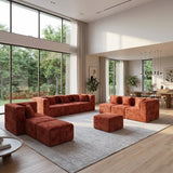 BEHOST 10 Modular Living Room Sectional Sofa Set, Flexible Combination, Chenille Rust