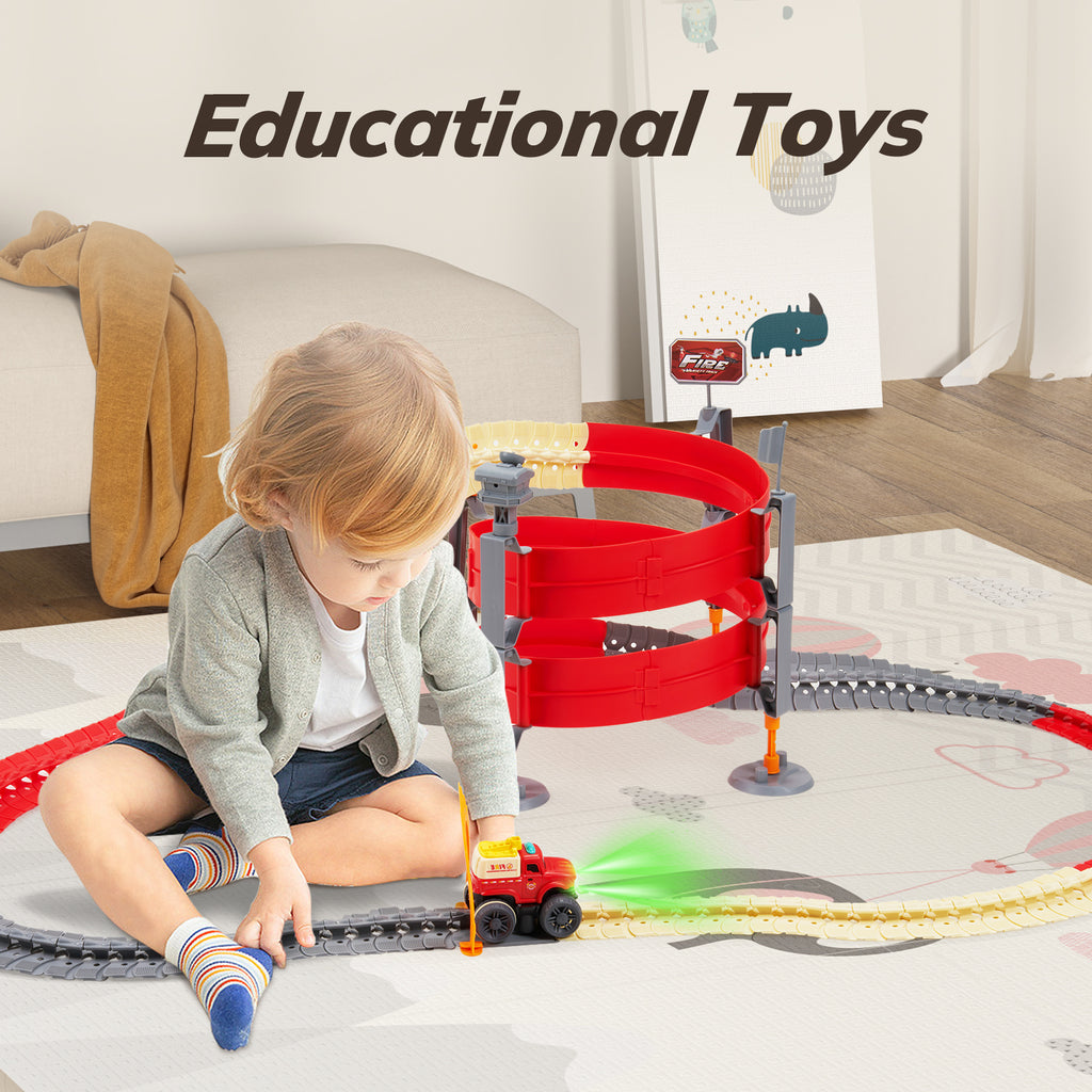 Electric Racing Tracks for Boys and Kids, Race Car Track Sets Gift Toy ...