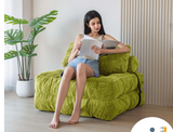 Folding Sofa Bed, 86" Convertible Sleeper Chair with Pillow for Living Room & Bedroom, Green