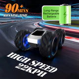 RC Car Truck, Vecukty 1:10 Giant Wheel Sense Of Technology Remote Control Toy Car, High-Speed Climbing and Colorful Gradient Lights with Music, Christmas Birthday Gift for Boys Kids