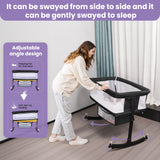 SACVON Baby Bassinets, All Mesh Crib Portable for Safe Co-Sleeping,Adjustable Bedside Sleeper,Baby Bed for Infant Newborn, Black