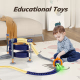 Electric Racing Tracks for Boys and Kids, Race Car Track Sets Gift Toys for Children Over 5+,Blue