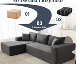 Behost 105" Modular Sectional Sofa for Living Room, Chenille Dark Gray