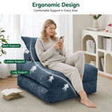 BEHOST 86" Large Futon Sofa Bed for Adults, 3-in-1 Convertible Folding Chair Bed Sleeper Chair, Navy