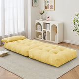 BEHOST 86" 4 Pack Large Futon Sofa Bed for Adults, 3-in-1 Convertible Folding Chair Bed Sleeper Chair, Sunshine Yellow