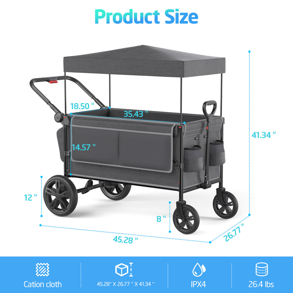 all terrain stroller wagon SACVON All-Terrain Stroller Wagon for Toddlers with Canopy, Parent Org –  Keenstone.com