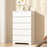 Eunon 6 White Drawer Dresser, Wood Storage Chest Organizers ,Chests of Drawers with Large Organizer for Bedroom Living Room