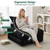 BEHOST 86" Large Futon Sofa Bed for Adults, 3-in-1 Convertible Folding Chair Bed Sleeper Chair, Black