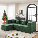 BEHOST 102.5" L Shaped Modular Sectional Sofa with Extra Deep Seats, Cloud Couch for Small Living Room,Teddy Green