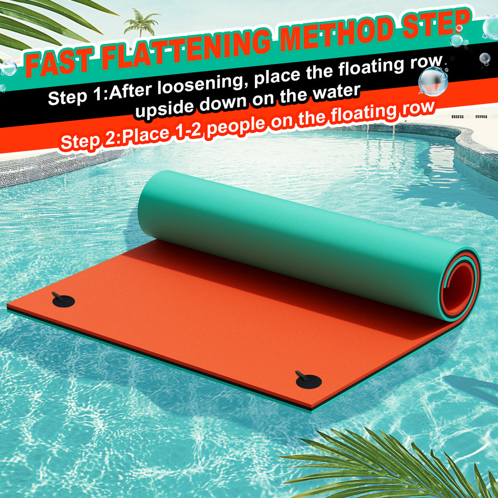 Faom Float Mat Splicable Multi Person Floating Water Mat , Vecukty 8.5x6 ft Lily Pad ...
