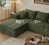 Behost 105" Modular Sectional Sofa for Living Room, L Shaped Chenille Cloud Couch Sleeper Bed, Green